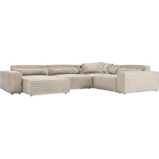 DELIFE Sirpio XL Living Area Cord Beige 360 x 260 cm Adjustable Chaise Longue