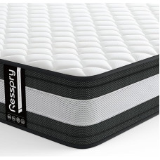 Resspry Double Mattresses, 22cm Hybrid Mattress with Breathable Memory Foam, Custom Pocket Springs, Pressure Relief, Mattress in a Box