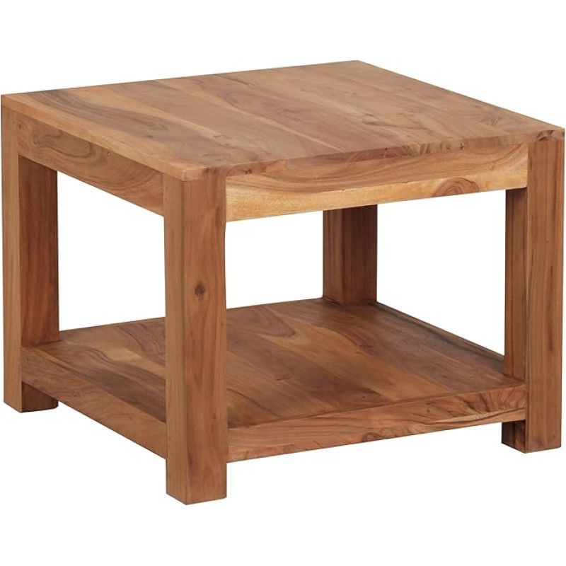 Wohnling Solid Wood Coffee Table, 60 x 60 x 45 cm, Living Room Table