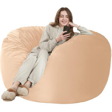 HABUTWAY 4ft Giant Bean Bag Bean Bag - Khaki Memory Foam Bean Bag with Microfibre Cover - 4ft
