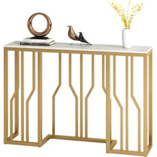 CAFIEDR Coffee Table Marble Console Table, Living Room Sofa Table, Hotel Console Cabinet Divider Table, 31.4 × 11.8 × 31.4 Inches