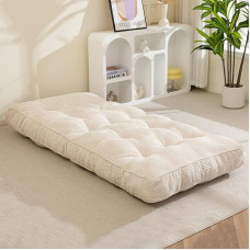 MAXYOYO Futon Mattress, Tufted Folding Mattress, Floor Sofa with Shredded Foam Filling and Straps, Practical Foldable Floor Mattress (without Frame)