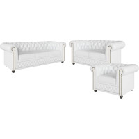 S-Style Möbel George Sofa Set 3 2 1 Upholstery Set Chesterfield Couch Set Couch Set for Living Room 3 Seater Sofa