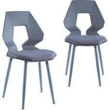 TRISENS Set of 2 / 4 Design Dining Room Chairs, Kitchen Chairs, Living Room Chairs, Office Chairs, Plastic, Colour: Grey/Grey, Quantity: 2 Pieces