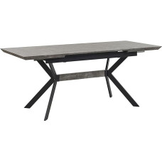 Benson Dining Table Concrete Look Grey / Black 140/180 x 80 cm for 8 People MDF