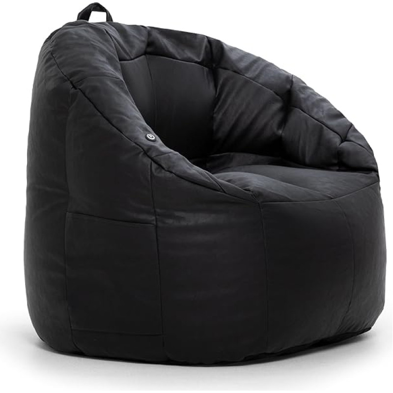 Big Joe 0607396 Vibe Black Montana Leather, One Size,