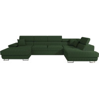 Mirjan24 Cotere Corner Sofa to Corduroy, Corner Sofa, Sofa with Sleep Function and Bed Box, U-Shape Couch, Choice of Colours, Living Landscape from the Manufacturer (Poso 14, Side: Right)
