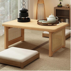 Eleeonora Bodentisch Im Japanischen Stil,Niedriger Boden Esstisch,Bodentisch Klappbar Aus Bambusholz,Bequem Und Praktisch,Geeignet FüR Erkerfenster,Tatami,InnenhöFe,Arbeitszimmer