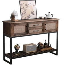 Vickyliou Entrance Table， Massiver Eisenregal-Aufbewahrungsschrank | Schlafzimmer-Eingangsbereich Multifunktionales Sideboard,Console Table with Storage
