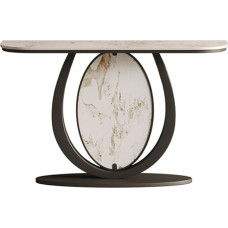 Vickyliou Entrance Table, Modern Marble Console Table 39.37 Inches with Steel Base for the Entrance Area of the Living Room, Console Table with Storage