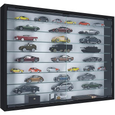 VCM Mandosa XXL Hanging Glass Display Cabinet with Tempered Safety Glass Dimensions H 60 x W 80 x D 10 cm Modern and Space-Saving Glass Display Cabinet XXL Black