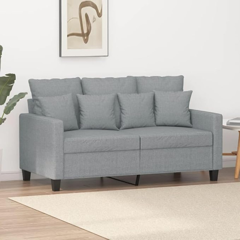 ZEYUAN 359259 2-Seater Sofa, Light Grey, 120 cm Fabric, Sofas & Couches, Sofa Living Room, Sofa for Teenager's Room, Relaxing Sofa, Sofa for Bedroom, Upholstered Sofa
