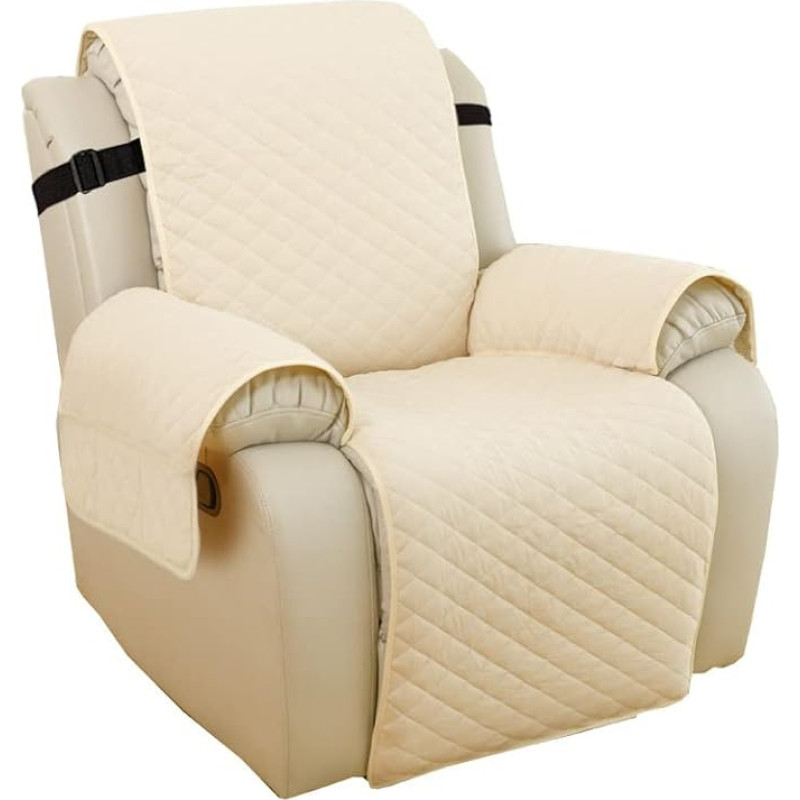 KXAOXGRC Sofa Armrest Protector Covers, 1 Set Sofa Cover, Removable Children's Mat, Armchair Seater, Furniture Protection, Protective Covers, Washable Armrest Covers (Khaki, Large)