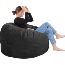 SEASXOLTE Bean Bag Chair 3ft Memory Foam Filled Removable Velvet Cover Bean Bag Chairs for Adults Teens Round Sofa Chair for Living Room Bedroom and Playroom