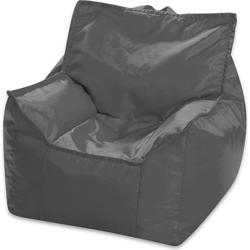 Posh Creations Textured Comfortable Gaming Reading TV Newport Soft Nylon Charcoal Bean Bag