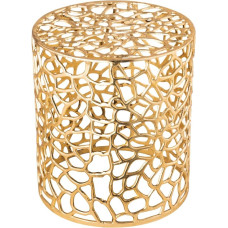 kreatives Wohnen Side Table Metal Decorative Table Diameter 40 x 45 cm Round Agadir Silver or Gold Aluminium Coral Design Extra Wide