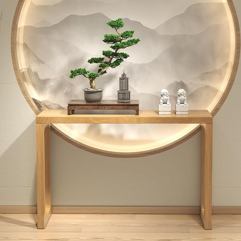 Narrow Console Table, Entrance Area Decorative Table, Rectangular Sofa Table Behind the Couch, Long Narrow Wooden Sofa Table for Living Room, Bedroom, Entrance Hall, Hallway (Wood, 160 cm / 63 inches)