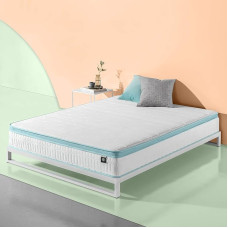 Zinus 25.5 cm Mint Green Memory Foam Hybrid Spring Mattress, White, 140 x 190 x 25.5 cm