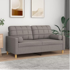 ZEYUAN 3200789 2-Seater Sofa with Decorative Cushions Taupe 140 cm Fabric, Sofas & Couches, Sofa Living Room, Sofa for Teenager's Room, Relaxing Sofa, Sofa for Bedroom, Upholstered Sofa