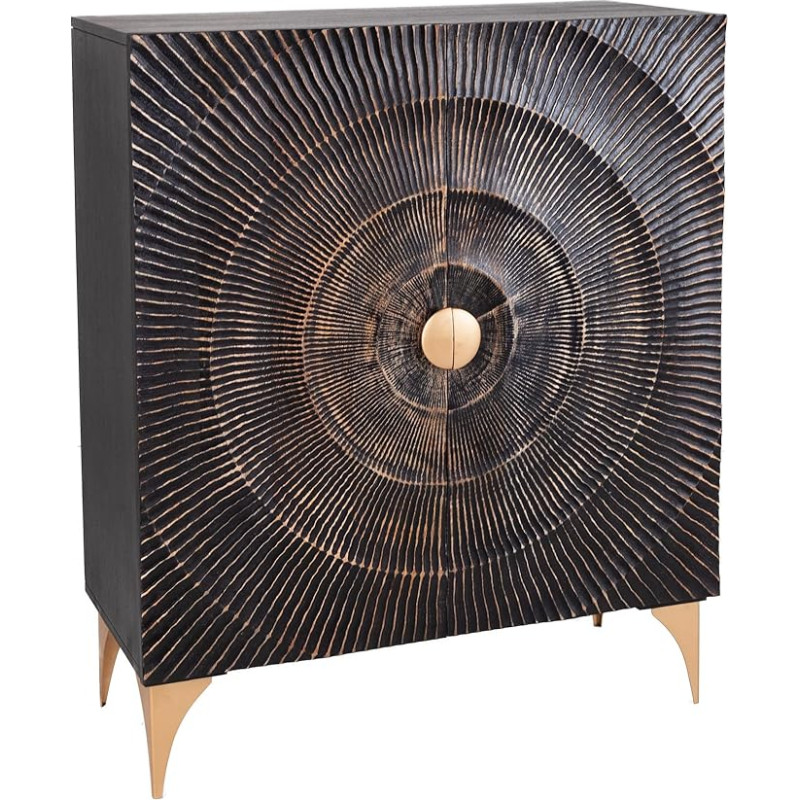 riess-ambiente.de Golden Sunset Handmade Highboard 120 cm Black Gold Mango Wood
