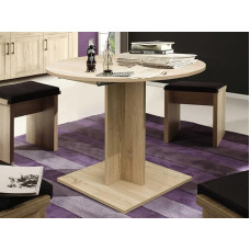 möbelando Judd Dining Table in Rough Sawn Oak 80 x 75 x 80 cm (W x H x D)