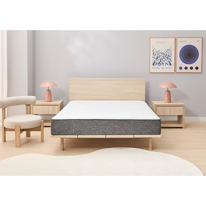 Marmota Hybrid Mattress, Polyurethane, Grey/Blue, 150 x 190 cm