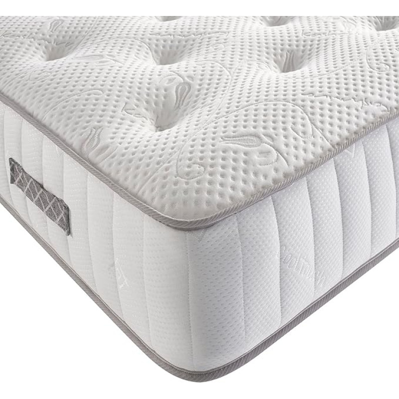 Bed Centre Mattress, 12.5-matt-46 Moonlight Orthopedic Mattress with Extra Support - Polyester Blend, White, Double