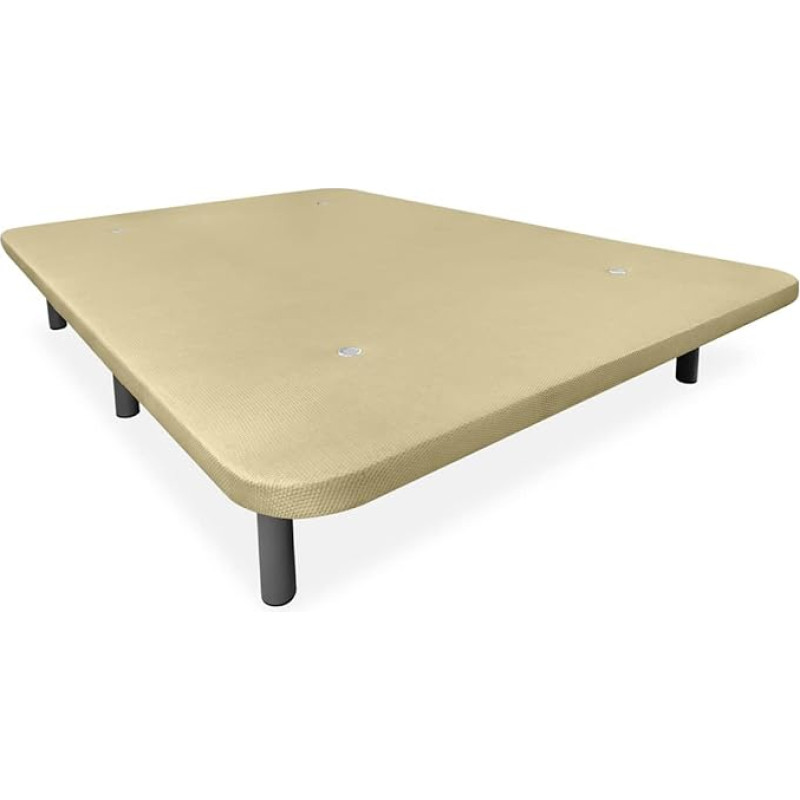 Somnia Descanso - Reinforced 3D Upholstery Base High Stability with 5 Cross Bars with Ventilation Valves and 6 Metal Feet Threaded 25cm 90x190cm Beige