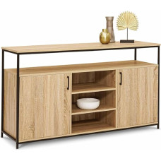 IDMarket - 140cm Industrial Design 2 Door 3 Shelf Sideboard