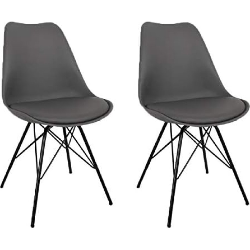 Nimara Comfort Chair in Scandinavian Design Dining Chairs and Kitchen Chairs Available in Black, White, Grey and Multiple Colours Retro Chair Seat Cushion