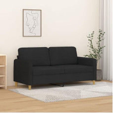 LAPOOH 359482 2-Seater Sofa Black 140 cm Fabric, Lounge Sofa, Sofas & Couches, Relaxing Sofa, Couch for Living Room, Couch with Sleep Function