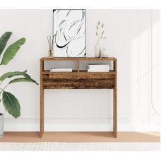 Gecheer Console Table Side Table Sofa Table Hallway Table Antique Wood Look 78 x 30 x 80 cm Wood Material