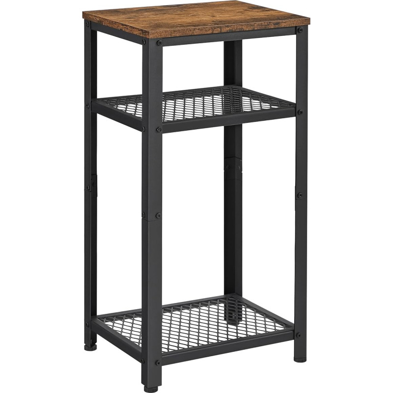 VASAGLE Side Table Telephone Table Living Room Rustic Brown Black