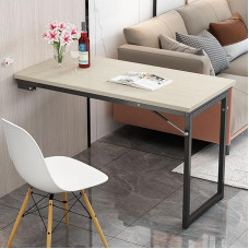 Foldable Wall Mounted Table Drop Leaf Wood Table for Kitchen Laundry Room Garage & Home Office Space-Saving Hideaway Desk Solution
