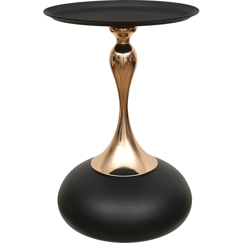 HOME DECO FACTORY, HD0386, Portobello Black Side Table, Mirage, Lounge Edition, Furniture, Table and Desk, Side Table - Nesting, 38 x 54 x 38 cm, Golden Black