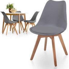 Miadomodo dining chairs set of 2 / 4 / 6 / 8 in a Scandinavian style, padded with seat cushion, plastic, metal and solid wood, choice of colours, vintage, retro, kitchen chairs