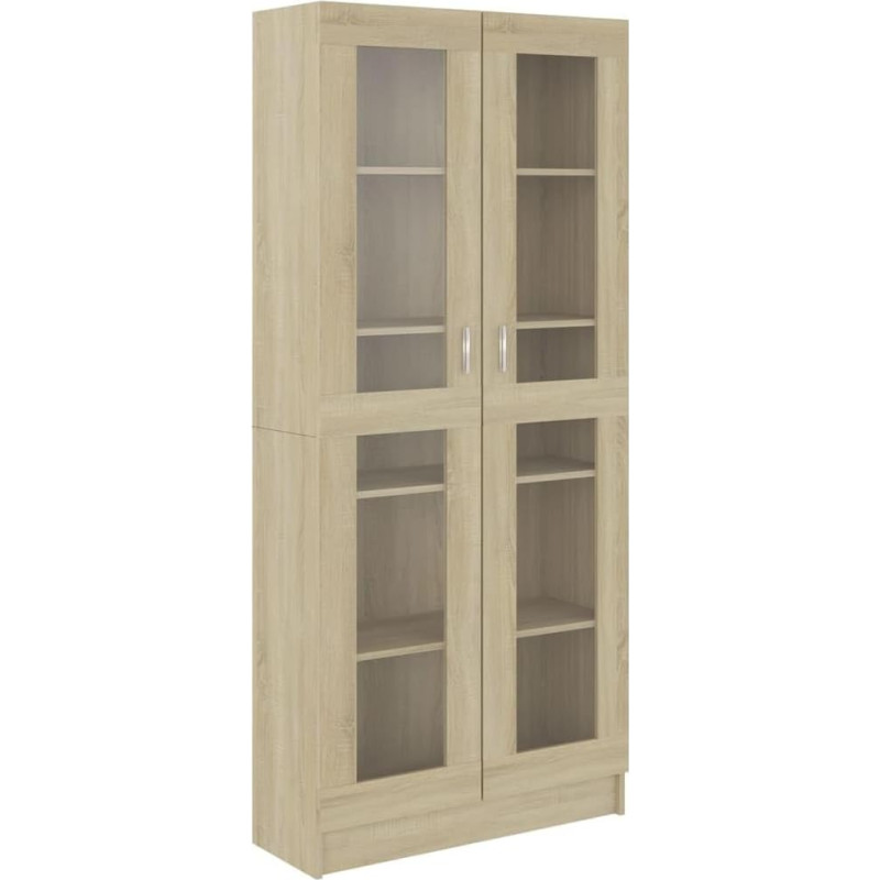 vidaXL Sonoma Oak Display Cabinet 82.5 x 30.5 x 185.5 cm Wood Material