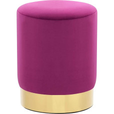 Festnight Barrel Shape Bar Stool Bistro Stool Velvet Stool Pouf Velour Footstool Purple and Golden Velvet 26.5 x 38 cm