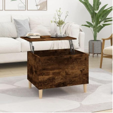 puraday Coffee Table Smoked Oak 60 x 44.5 x 45 cm Wood Material Side Table Height Adjustable Coffee Table Wood Living Room Furniture Side Table Wood Modern Coffee Tables Side Table Couch