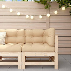 Homgoday Corner Sofa with Cushion Solid Pine Wood Sofa Bed Living Room Couch Sofas Outdoor Garden Sofa Garden Living Room Patio Outdoor