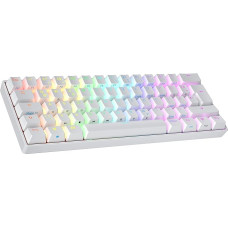 Ranked N60 Nova Mechanical 60 Percent Keyboard, Hotswap Gaming Keyboard, 62 Programmable Keys with RGB Lighting, PC/Mac Gamer, ISO DE QWERTZ (White, Kailh Box Jade)