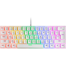 Mars Gaming MK60 White, Mechanical gaming keyboard FRGB, Antighosting, Switch Mechanical brown, US language