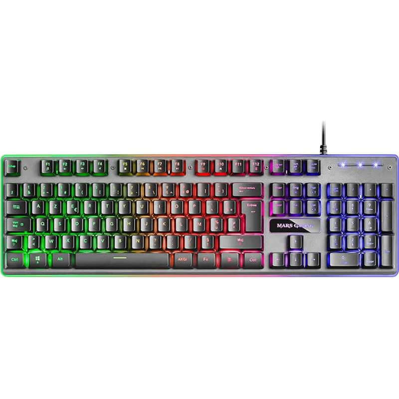 Mars Gaming MK220FR Gaming Keyboard H-Mech FRGB Rainbow & Halo Antighosting French