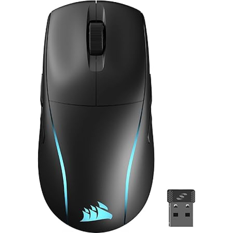 Corsair M75 Wireless RGB Lightweight FPS Gaming Mouse - 26,000 DPI - Interchangeable Side Buttons - iCUE Compatible - PC - Black