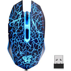 ExtraFind M2 Wireless Computer Gaming Mouse Rechargeable USB Optical LED Silent Mouse for Mac/PC/Notebook, 2400 CPI, 6 Buttons（Black）