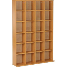Homcom DVD CD Storage Shelf Rack Media Storage Unit Shelves Racks Wooden Bookcase Display Unit Adjustable Beech by HomCom