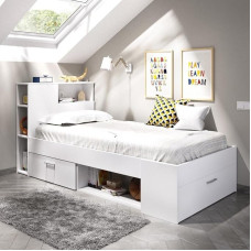 Rimobel DEKIT Grupo Lanka Compact Bed, 90 x 190 cm, with Drawers, White, 96 x 99 x 218 cm