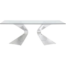 Kare Design Dining Table Glass and Chrome Design 200 cm Gloria