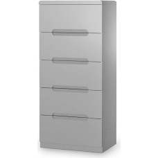 Julian Bowen Manhattan Narrow 5 Drawer Chest of Drawers, Grey