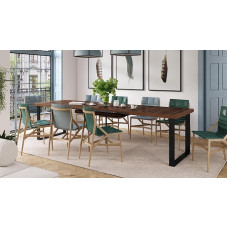 Mazzoni Avella Designer Dining Table Extendible 160 to 310 cm Colour: Walnut Matt Black
